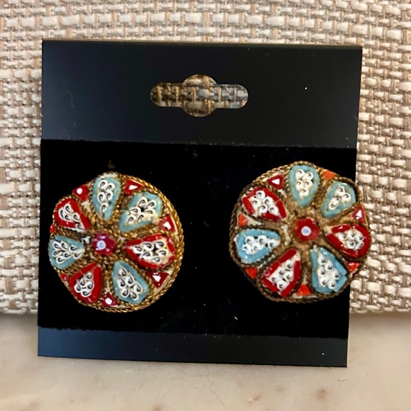 Vintage Micromosaic Clip on Earrings - Picture 4 of 14